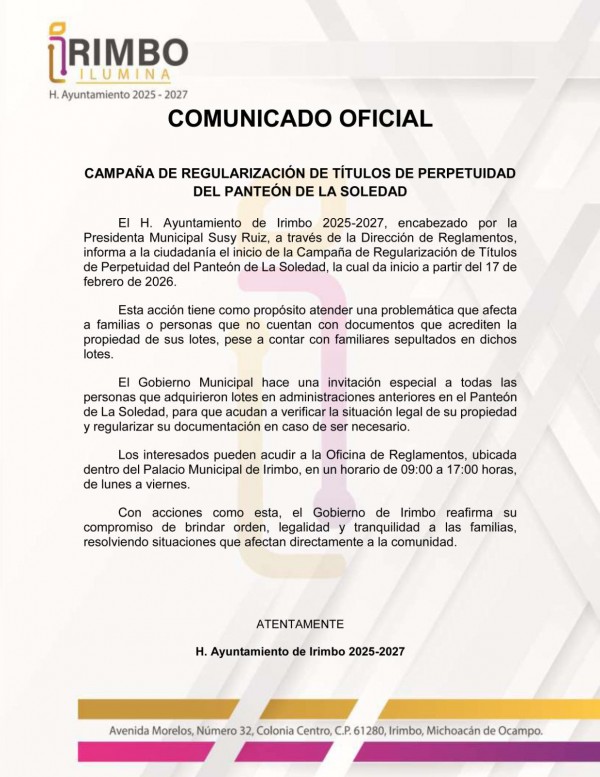 Comunicado Oficial 